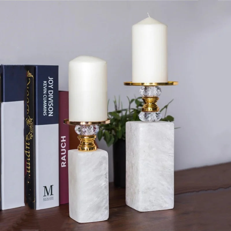 Candelabro DecorBites™ de mármol dorado para decoración de bodas y escritorio
