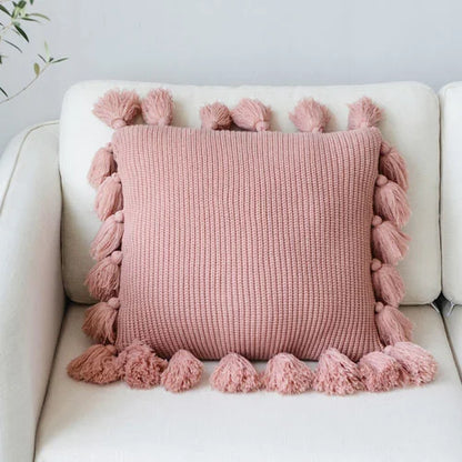 DecorBites™ Knit Cushion Cover 45*45cm Soft Solid Pillow Case for Sofa Bed Nursery