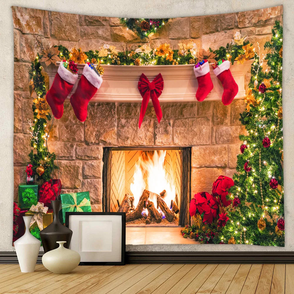 Decobites Christmas Tree Tapestry Wall Hanging for Festive Home Decor