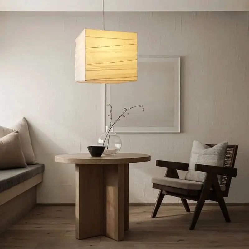 Lámpara colgante DecorBites™ Cube de papel de arroz para sala de estar, dormitorio o cafetería