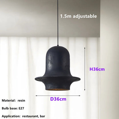 ثريا صناعية سوداء من DecorBites™ بتصميم Wabi-Sabi للمطاعم والمقاهي وغرف النوم