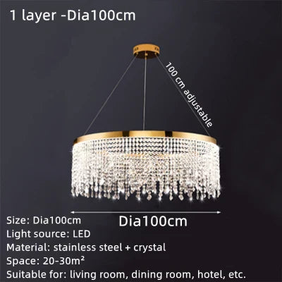 Lámpara de araña de cristal DecorBites™ con diseño de cascada para vestíbulo, comedor, hotel o decoración del hogar.