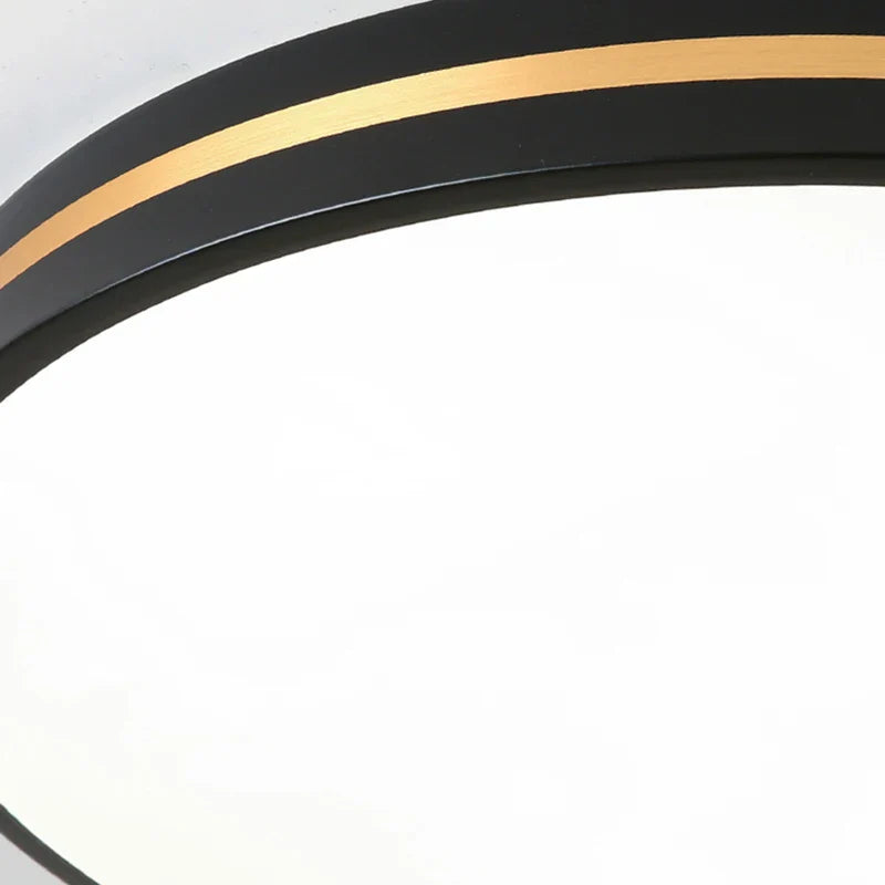 DecorBites™ LED Ceiling Lights: Modern Golden Ring Square Round Black Metal Minimalist Lamp