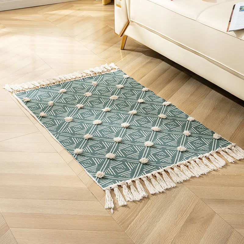 DecorBites™ Handmade Nordic 3D Tassel Floor Mat - Yellow 60*90cm
