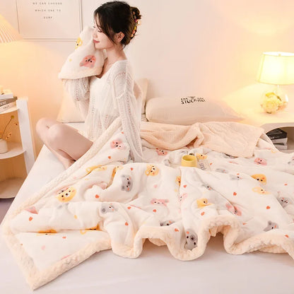 Decobites Beibei Velvet Warmth Blanket | Soft & Cozy Winter Bed Blanket