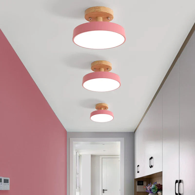 DecorBites™ Acrylic Wood LED Ceiling Light – Nordic Indoor Lighting Fixture