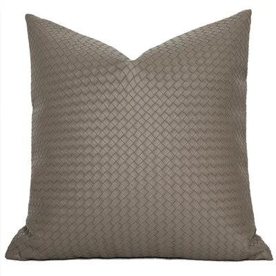 غطاء وسادة هندسي من الجلد الصناعي من DecorBites™ - غطاء وسادة عصري فاخر