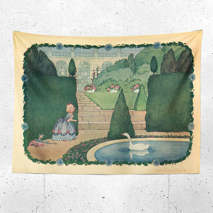 Decobites Retro Fairy Tale Princess Room Wall Tapestry Illustration Bedside Decor