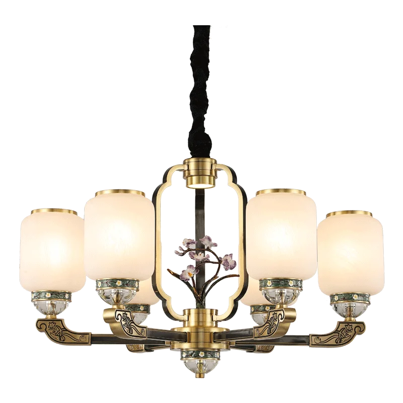 DecorBites™ Chinese Jade Chandelier | Modern Duplex Villa Lighting