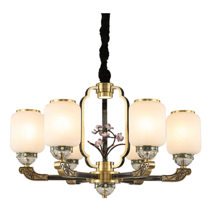 DecorBites™ Chinese Jade Chandelier | Modern Duplex Villa Lighting