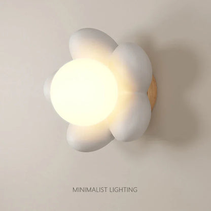 Lámpara de pared DecorBites™ Cream Flower: Iluminación interior de estilo nórdico para sala de estar y dormitorio