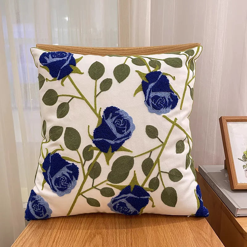 Embroidered Geometric Cushion Cover
