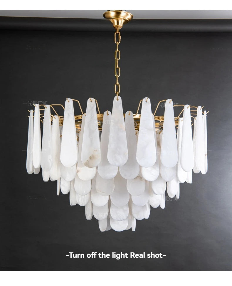 Copper Marble Pendant Light With E14 LED Bulb