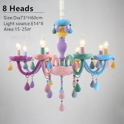 DecorBites™ Crystal Chandelier: Modern Macaron Color Children Room Luminaire