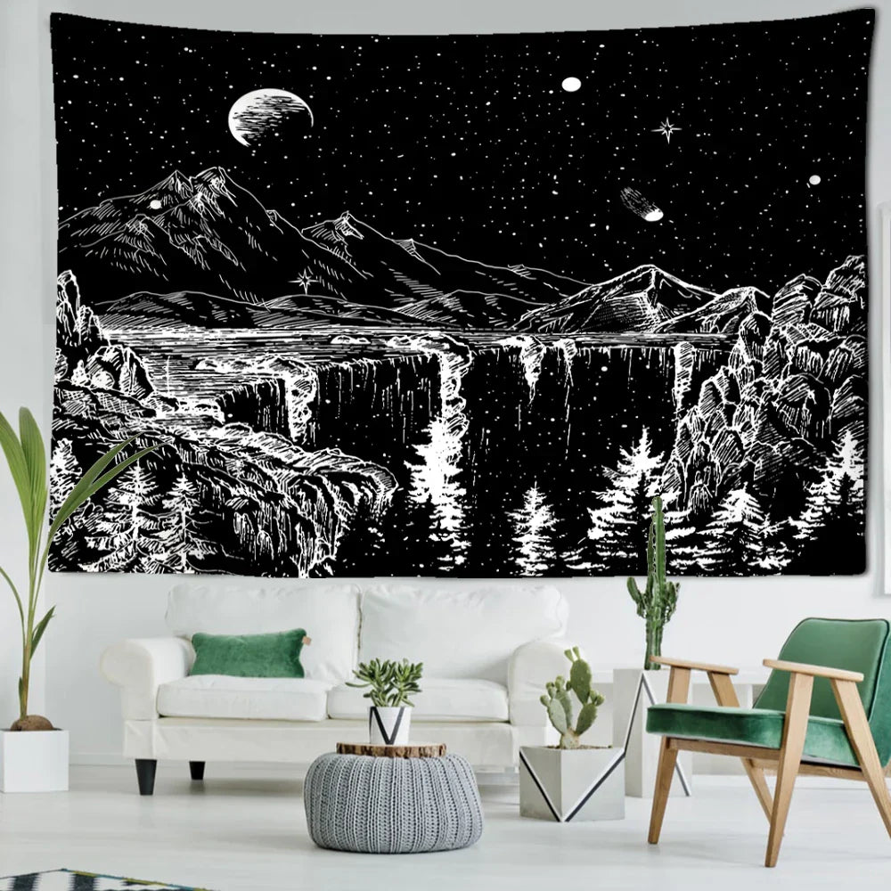 Starry Sky Tapestry Wall Hanging for Boho Room Decor by Decobites