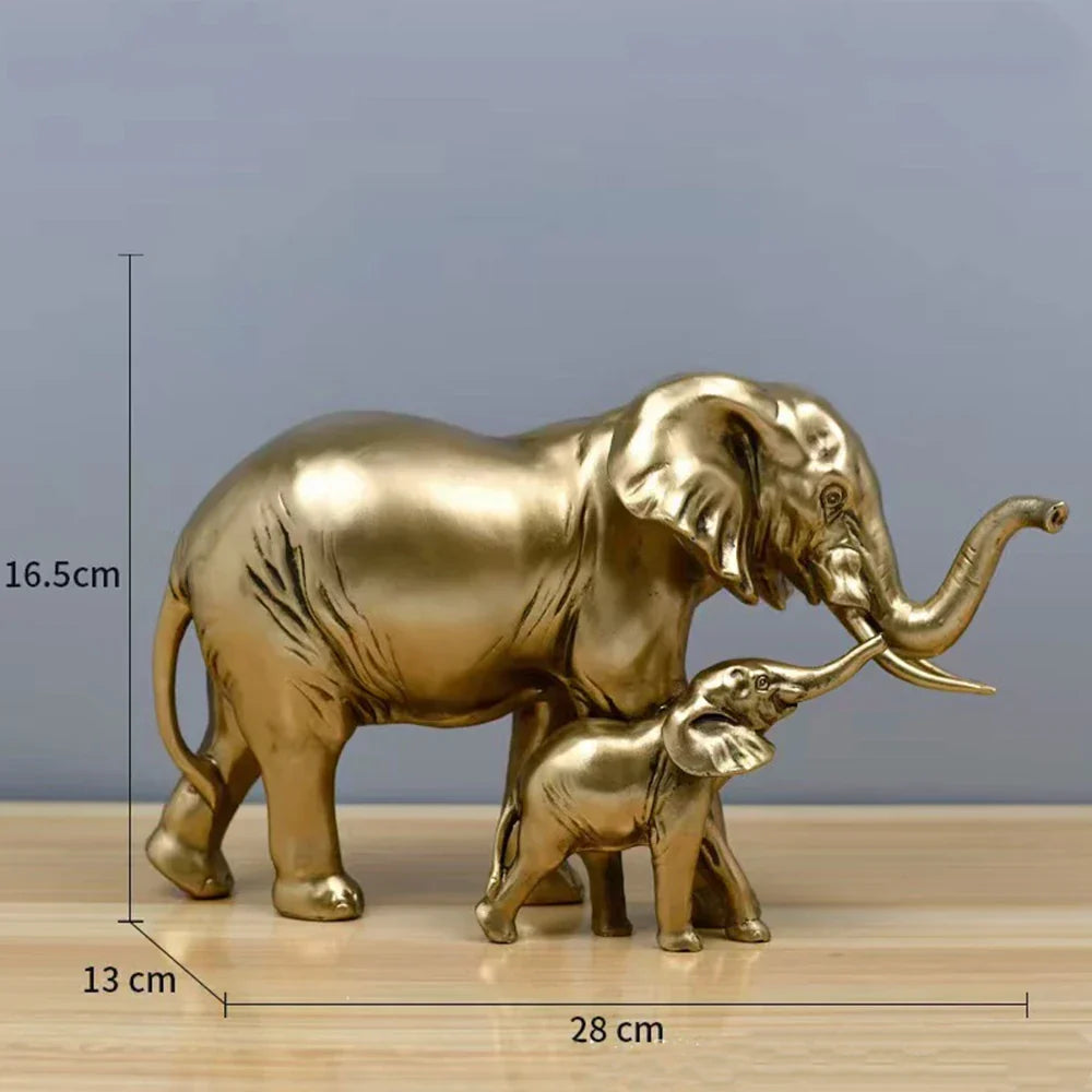 DecorBites™ Elephant Art Decor 2pcs Lucky Elephant Sculpture for Home Living Room Decor