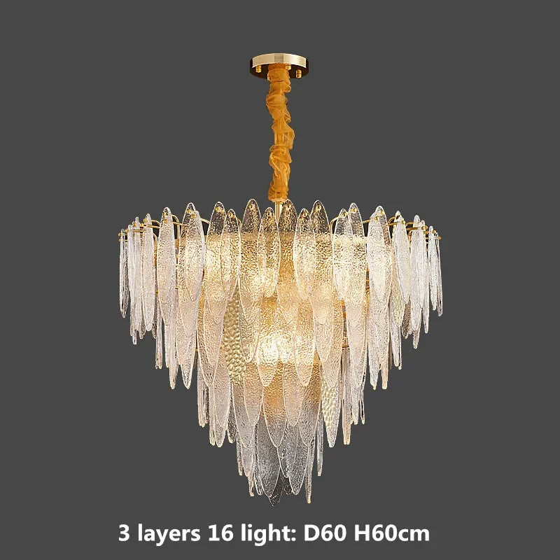 Lámparas colgantes LED DecorBites™ con cadena metálica dorada para una sala de estar moderna y lujosa