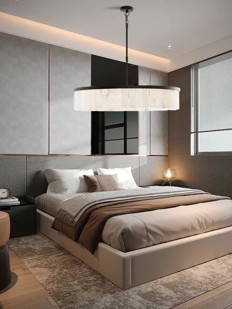 Lámpara colgante de techo redonda, elegante y lujosa DecorBites™ Gold Marble.