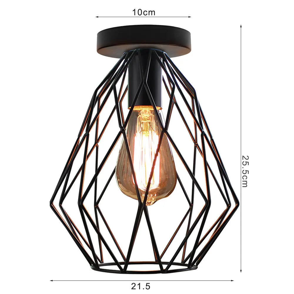 DecorBites™ Industrial LED Ceiling Light: Modern Retro Loft Plafonniers for Living Room Kitchen Cage Home Decor