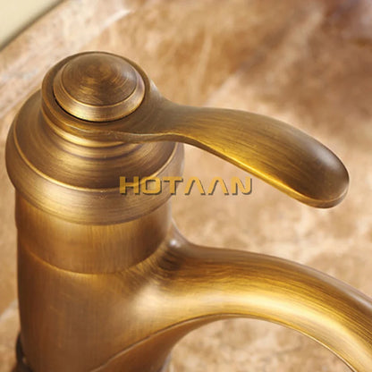 Hot selling . 6" Antique Brass Basin Faucets Crane Sink Basin Water Mixer Tap torneira YT-5065