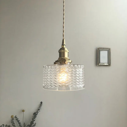 DecorBites™ Green Glass LED Hanging Light Fixture Copper Socket Modern Pendant Lamp