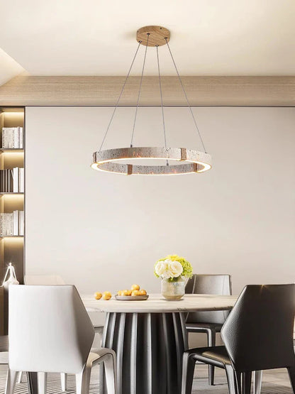 DecorBites™ LED Stone Ring Chandelier - Trendy Design for Living & Dining Room