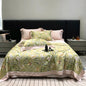 Decobites Lyocell Fiber Flowers Summer Quilt Bedding Set - Soft & Silky Comforter with Bed Sheet