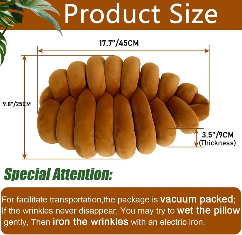 DecorBites™ Knot Plush Christmas Green Throw Pillow for Aesthetic Home Decor