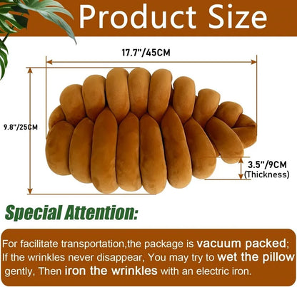 DecorBites™ Knot Plush Christmas Green Throw Pillow for Aesthetic Home Decor