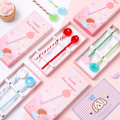 DecorBites™ Colorful Glass Stirring Spoon Set