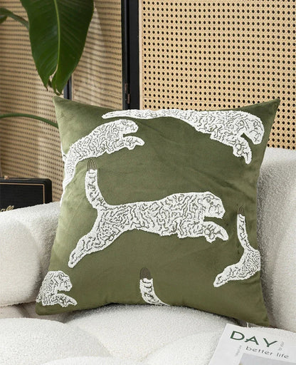 DecorBites™ Embroidered Patchwork Cushion Cover 45*45 for Elegant Living Room Decor