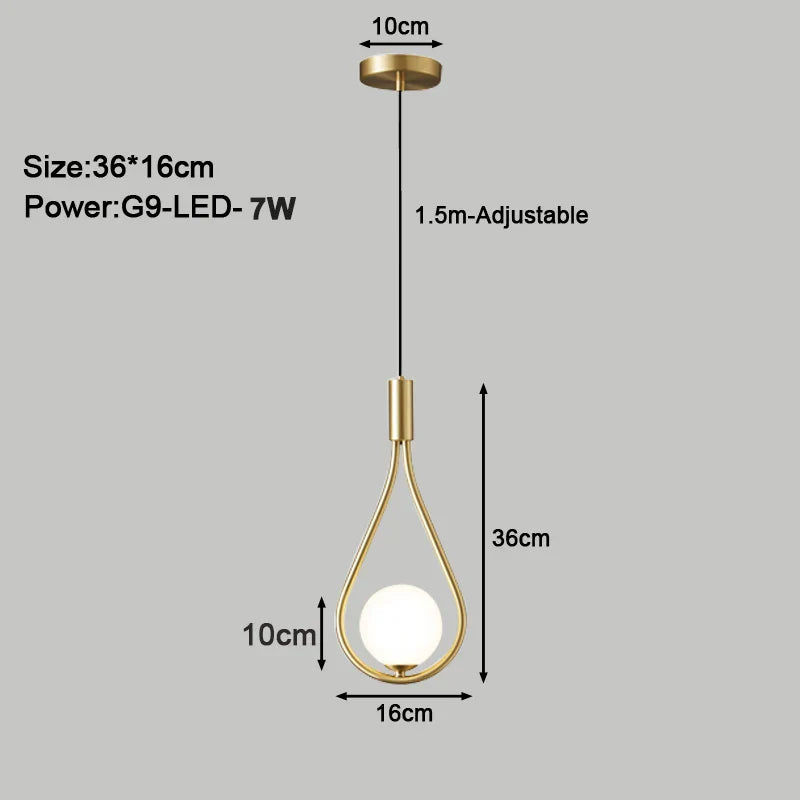 DecorBites™ LED Pendant Lights with G9 Bulb for Indoor Chandelier