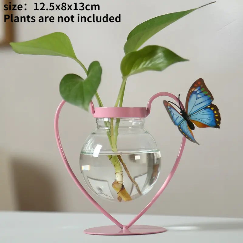 Flamingo Metal Vase for Home Decor