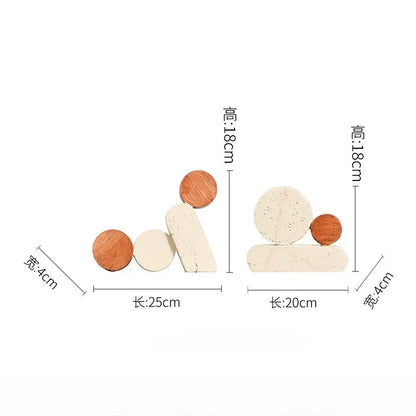 DecorBites™ Artesanías de resina con círculos geométricos - Figuras de piedra ahuecadas