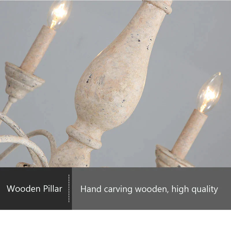 Decorbites™ Französischer Vintage-Holz-Lüster für Wohnzimmer Esszimmer Schlafzimmer