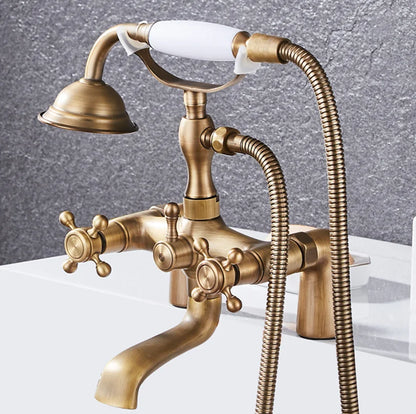 مجموعة خلاط حوض استحمام ودش من DecorBites™ من الكروم العتيق للحمام