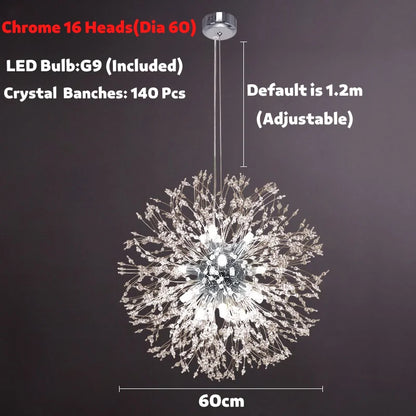 DecorBites™ Dandelion Spark LED Chandelier – Modern Art Crystal Lamps for Home Decor