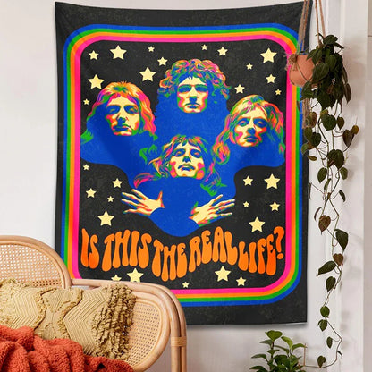 Decobites Retro Psychedelic Tapestry Starry Hippie Vintage Wall Decor