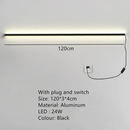 DecorBites™ Dimmable Long Wall Lamp: Stylish Bedroom Light Strip for Master Bedroom, TV Background, Sofa Decor