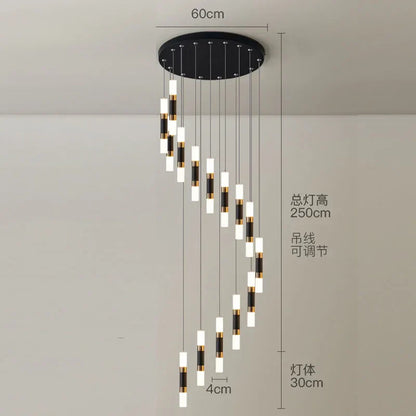 DecorBites™ Crystal LED Chandelier: Luxury Stair Lighting Fixture for Staircase, Minimalist Indoor Hangings