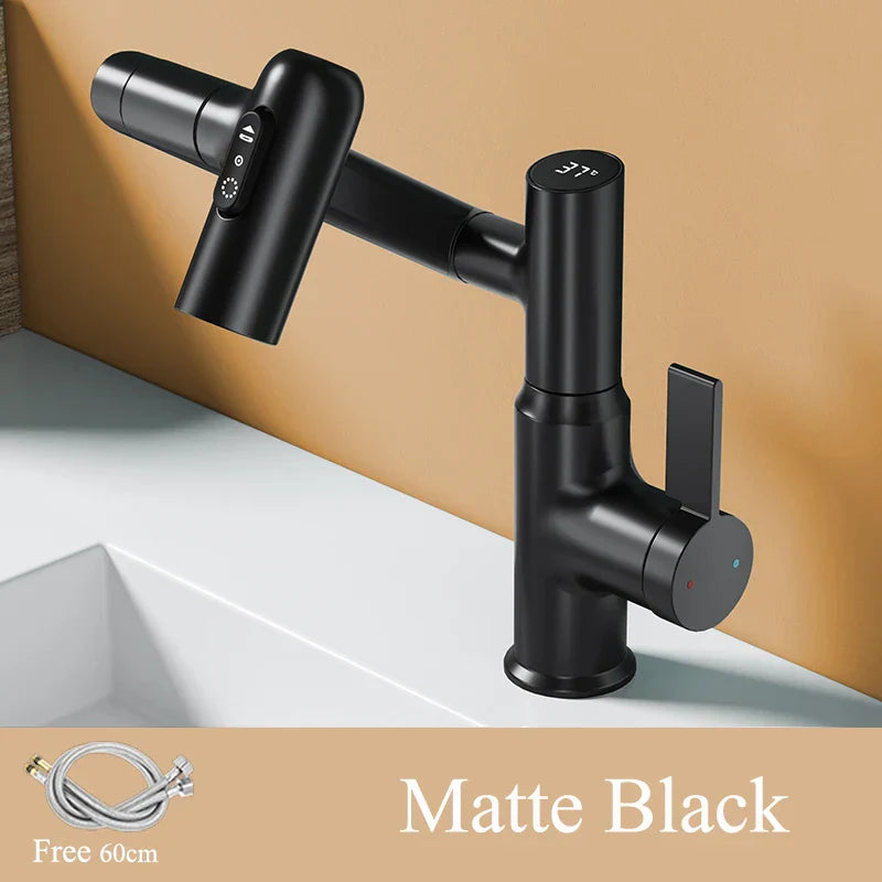 DecorBites™ LED Bathroom Basin Faucet 360 Rotation Mixer Sink Tap with Multifunction Stream Sprayer