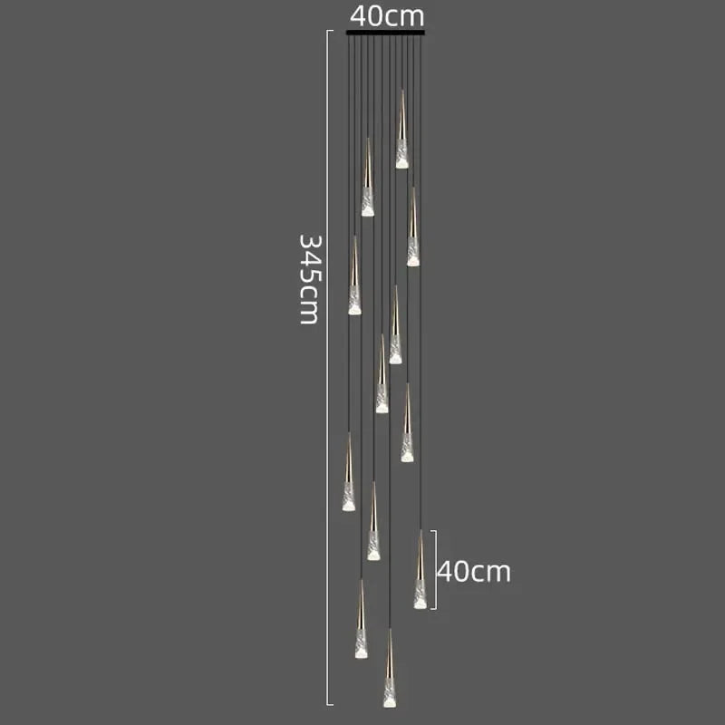 DecorBites™ LED Rain Drop Chandelier Staircase Pendant Light Fixture Modern Nordic Design