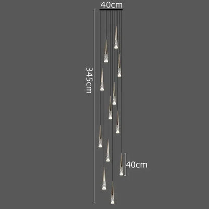 DecorBites™ LED Rain Drop Chandelier Staircase Pendant Light Fixture Modern Nordic Design