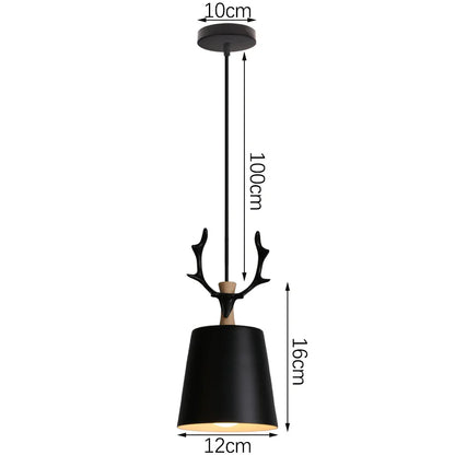 Black Wood Industrial Pendant Light
