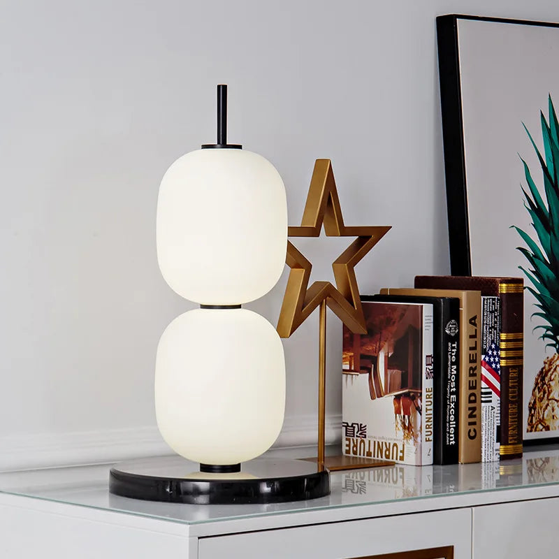 White Glass Floor Lamp