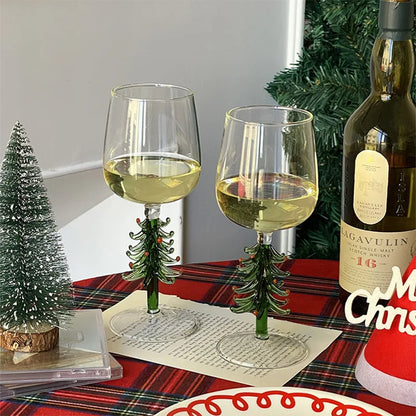 DecorBites™ Christmas Glass Goblet Set: Festive Cocktail Drinkware for Decoration and Gifting