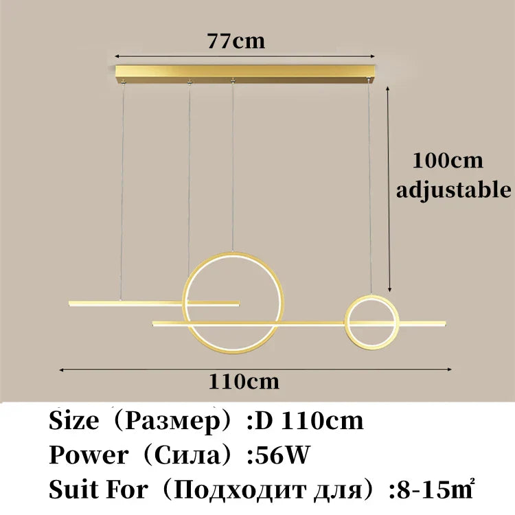 DecorBites™ LED Restaurant Chandelier: Modern Nordic Design Ceiling Pendant Lights for Living & Dining Rooms