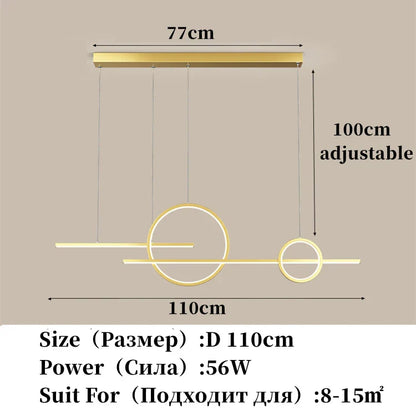 DecorBites™ LED Restaurant Chandelier: Modern Nordic Design Ceiling Pendant Lights for Living & Dining Rooms