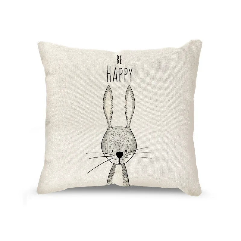 DecorBites™ Cartoon Animal Linen Pillowcase | Home Decor Throw Pillow Covers for Sofa