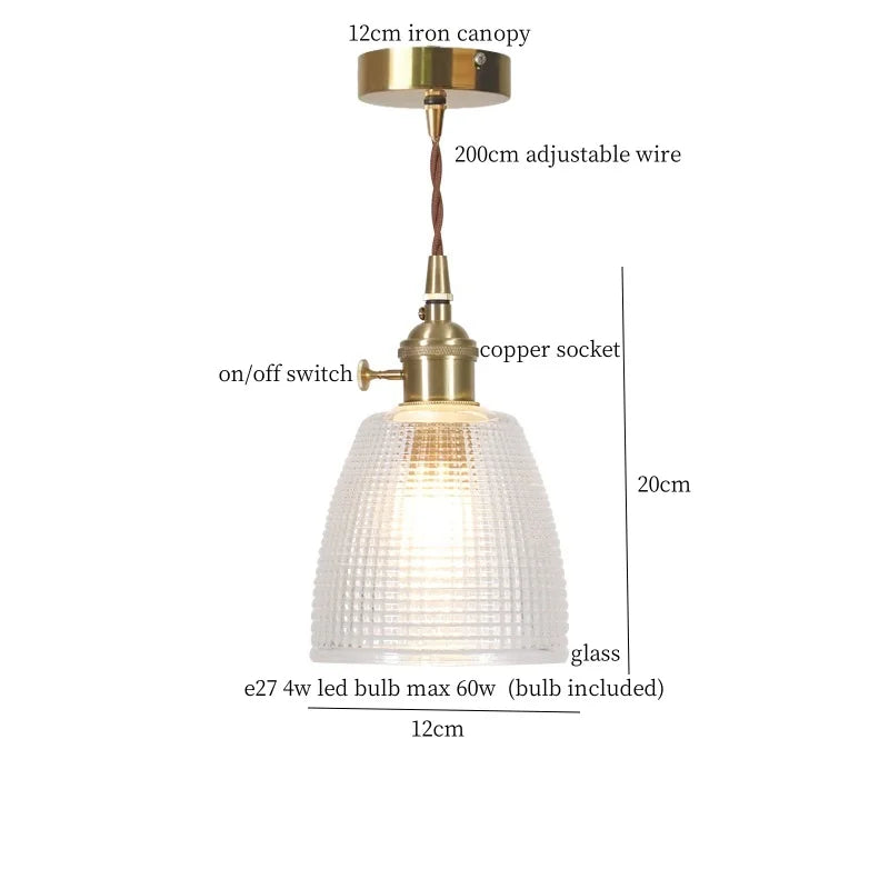 DecorBites™ Clear Glass LED Copper Pendant Lighting for Minimalist Decor